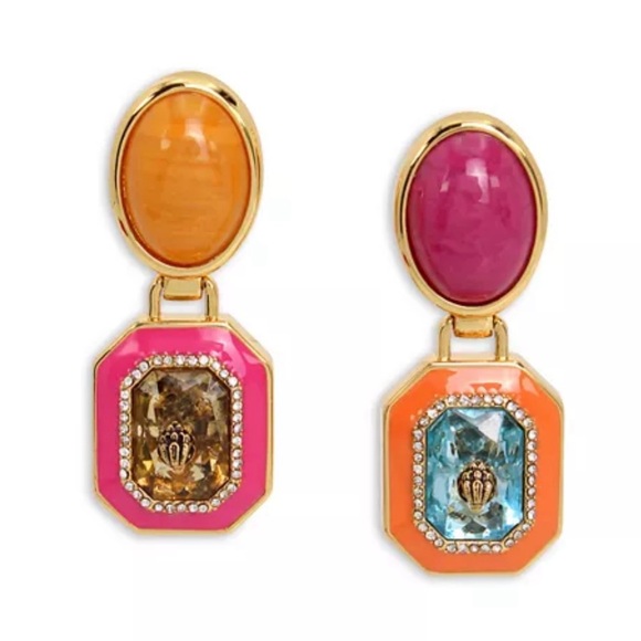 Kurt Geiger Jewelry - KURT GEIGER SOLD OUT Gemstone Earrings Chunky Gold Tone